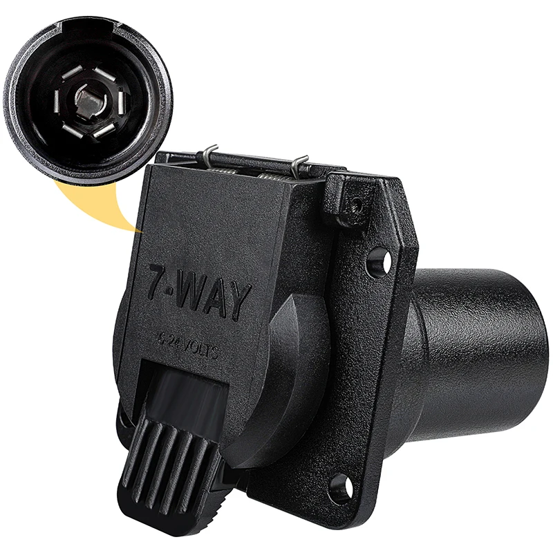 

Yuanjoy Us Car Socket Required To Trailer 7 Way Trailer Plug Adapter Socket Connector Accessory Trailer Connector For Truck