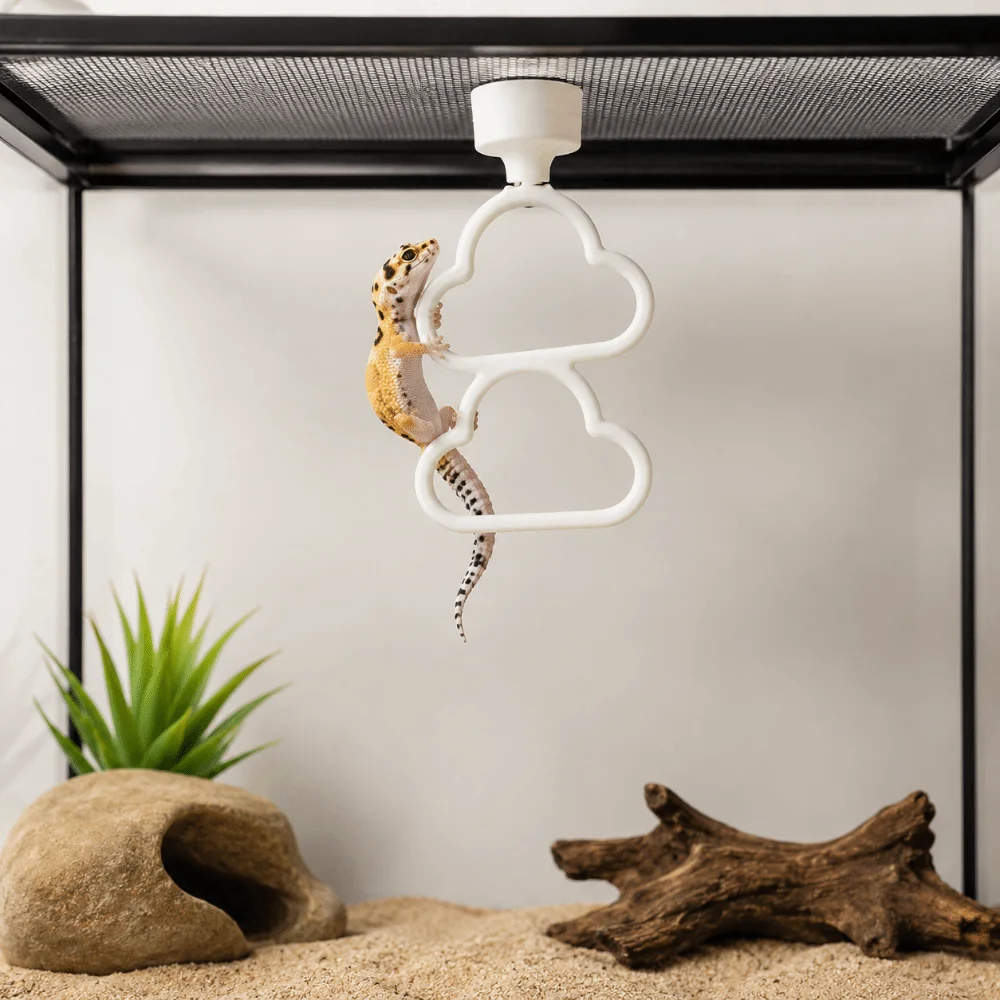 Picture 5: Enrichment Hanging Reptile Climbing Ring Plastic Cloud Shape 3-Ring Climber Multi-Level Exercise Snake Climbing Vivarium Cage