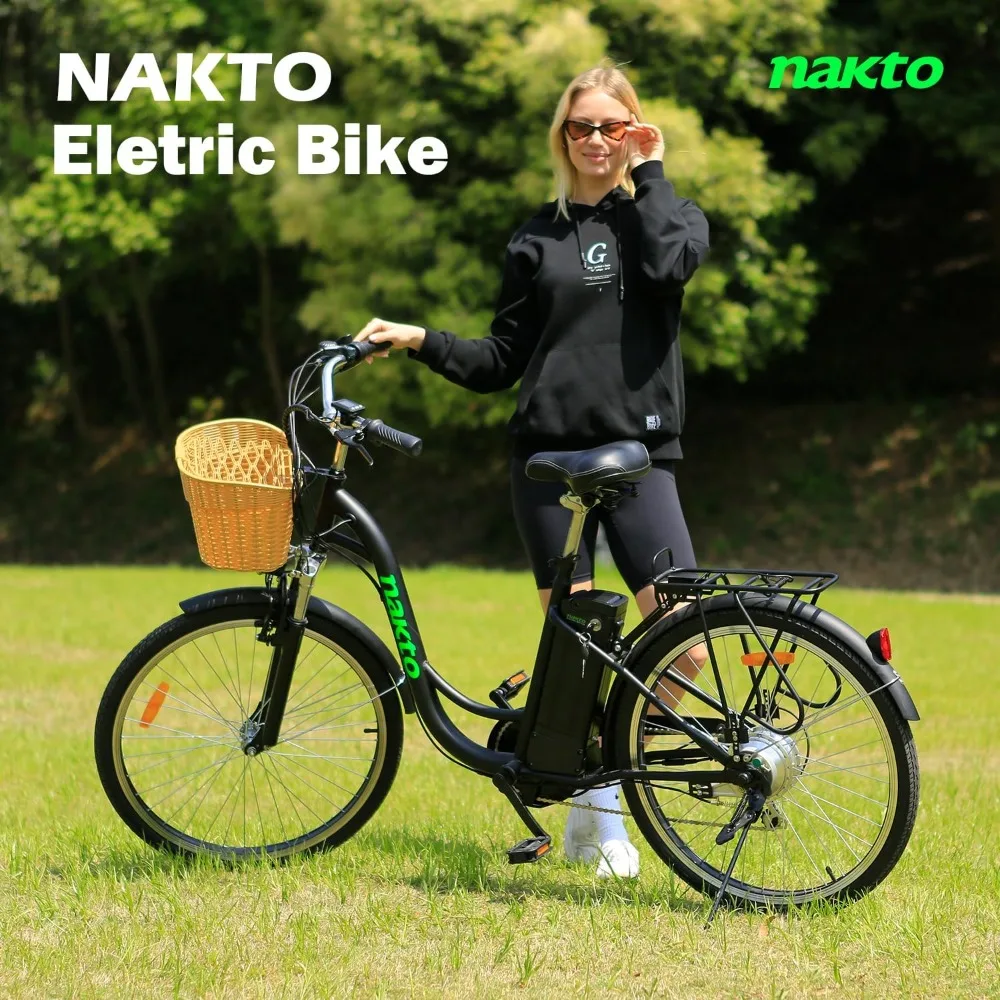 Electric Bike for Adults Peak 500W Electric Bicycle with Basket Up to 24MPH 48 Miles City Commuter Ebike UL Certified High