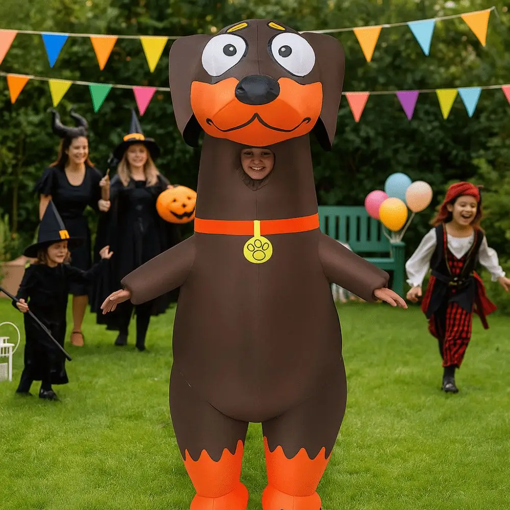 

Cartoon Inflatable Sausage Dog Costume Funny Full Body Jumpsuit Cute Sausage Dog Inflatable Suit Waterproof Lightweight