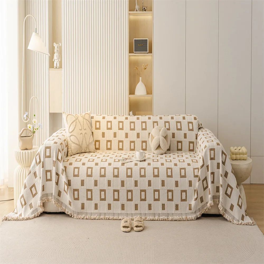 

Чехол для дивана во французском стиле, легкая роскошная полусторонняя бархатная подушка для дивана, осенне-зимнее цельное полотенце для дивана Ins Advanced Sense