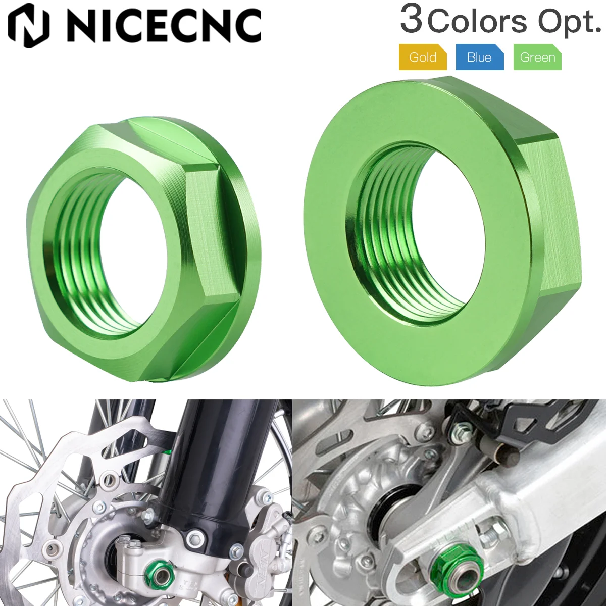 

For Kawasaki KX250F 2004-2018 KLX450R 2008-2019 KX250 KX450 2019-2021 KX125 KX250 2004-2008 Front Rear Wheel Axle Nut Screw Bolt