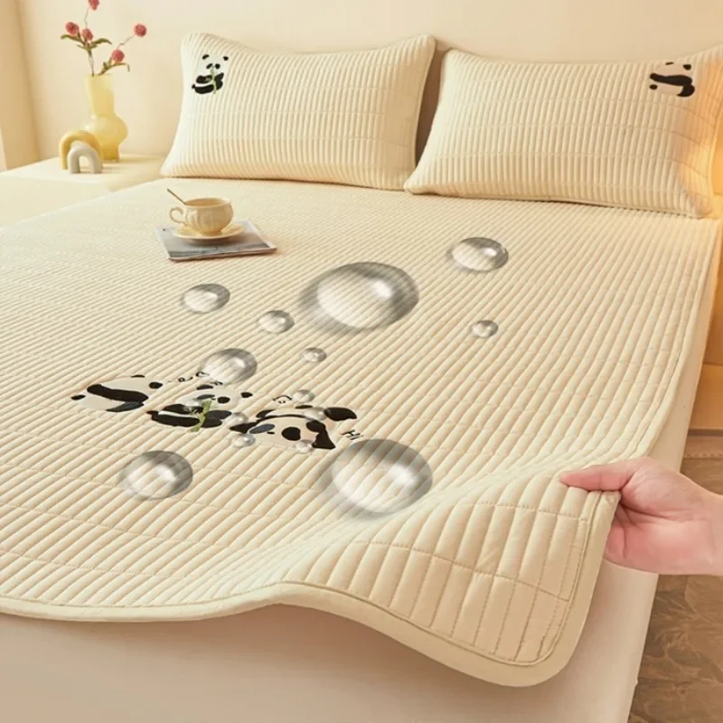 Spring and summer skin-friendly soybean mattress-embroidery series waterproof padded mattress urine mattress protective cover