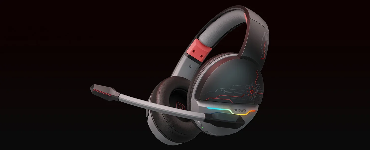 NUBWO G08 Drahtlose Headsets Gamer mit Dual-Mikrofon für PS5, PS4, PC, Mobile, Switch, 2,4 GHz Bluetooth-Funkkopfhörer – Detail 7
