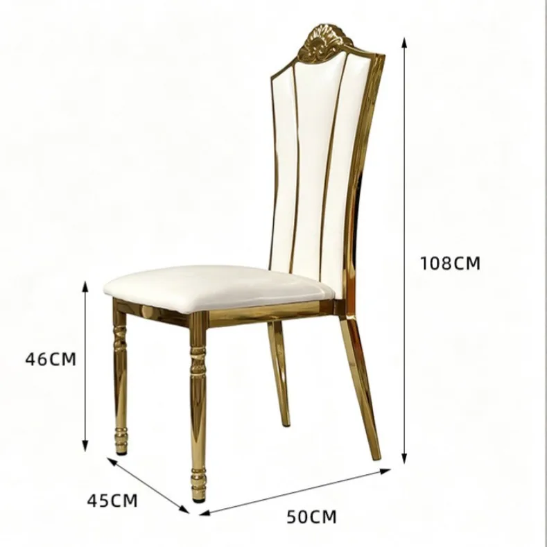 Hotel banquet hall dining chair palace gold-plated reception, soft bag back chair household dining chair