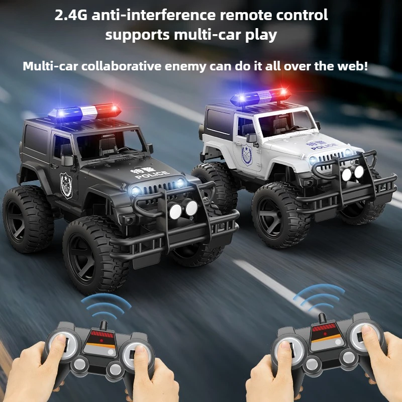 

RC Car 1/14 Simulation RC Off-road Bigfoot Police Car with Lights and Sounds Electric Remote Control Car Model Toy Gift