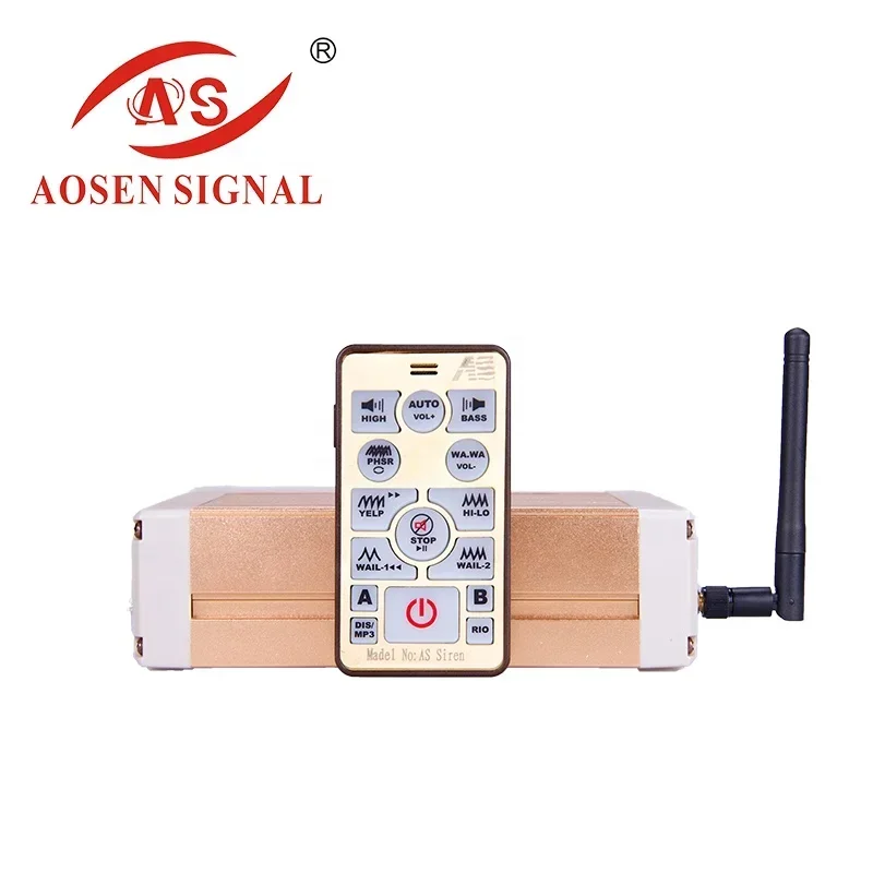 AS-820 300W/600W 電子オートサイレンホーンアラームブザー スピーカー（サイレン付き）スクエアカー、消防車用
