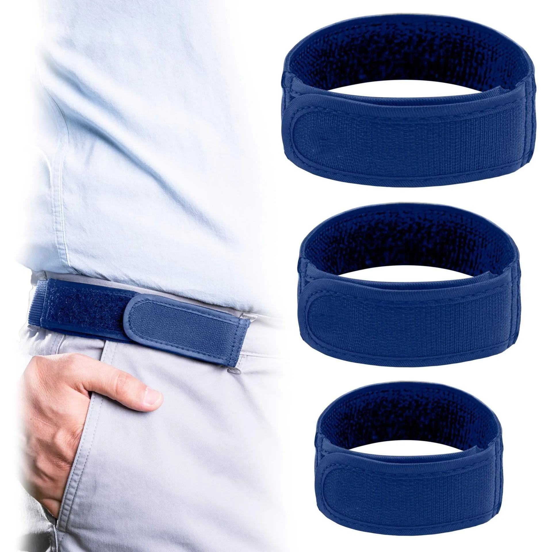No Buckle Elastic Belt Loop Holder Elastic Stretch Fabric Base Embossed Logo Decor Tear Resist Fastener Layer Flexible Waist