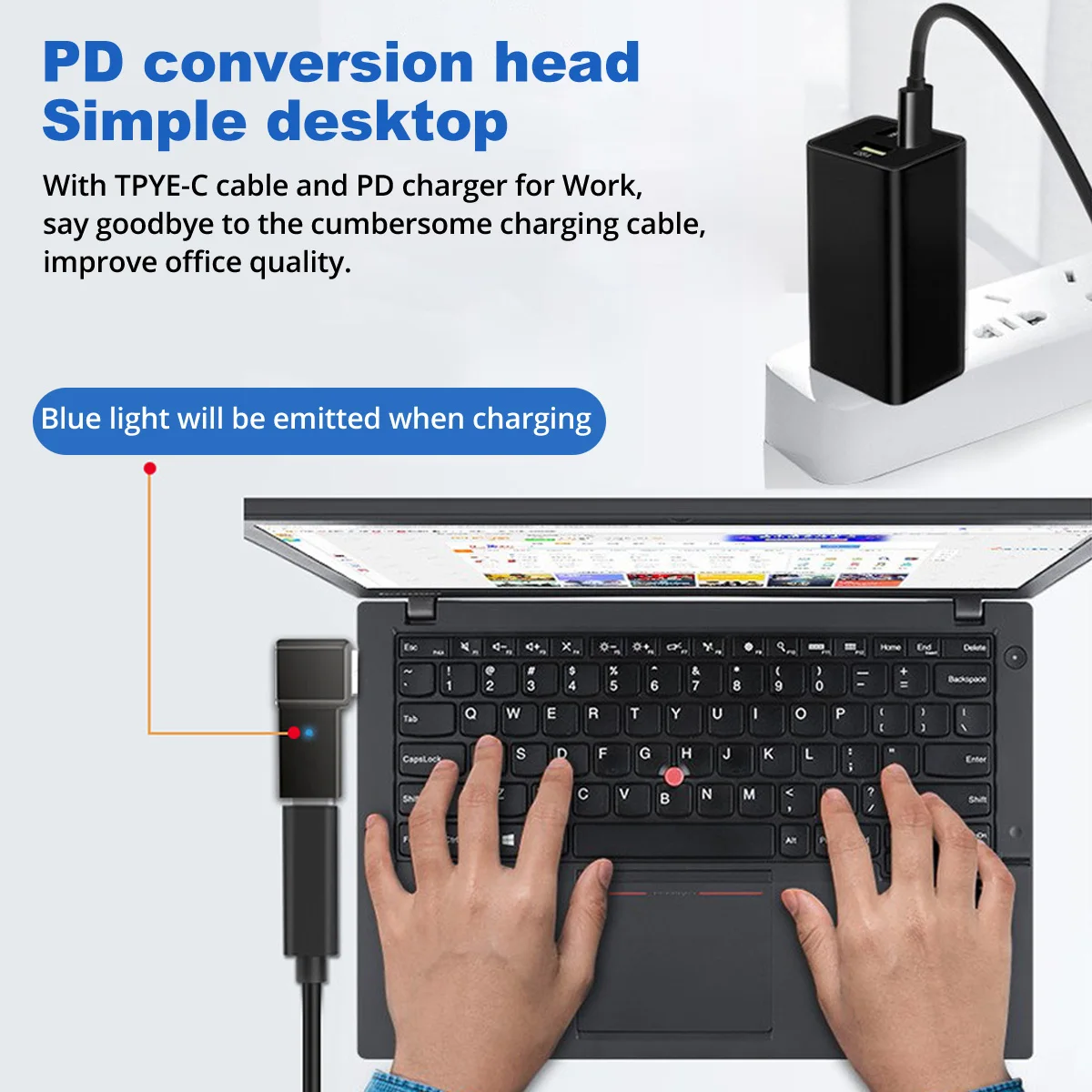 FONKEN PD 100W USB 유형 C 여성 DC 남성 어댑터 USB-C 빠른 충전 케이블 스퀘어 PD 플러그