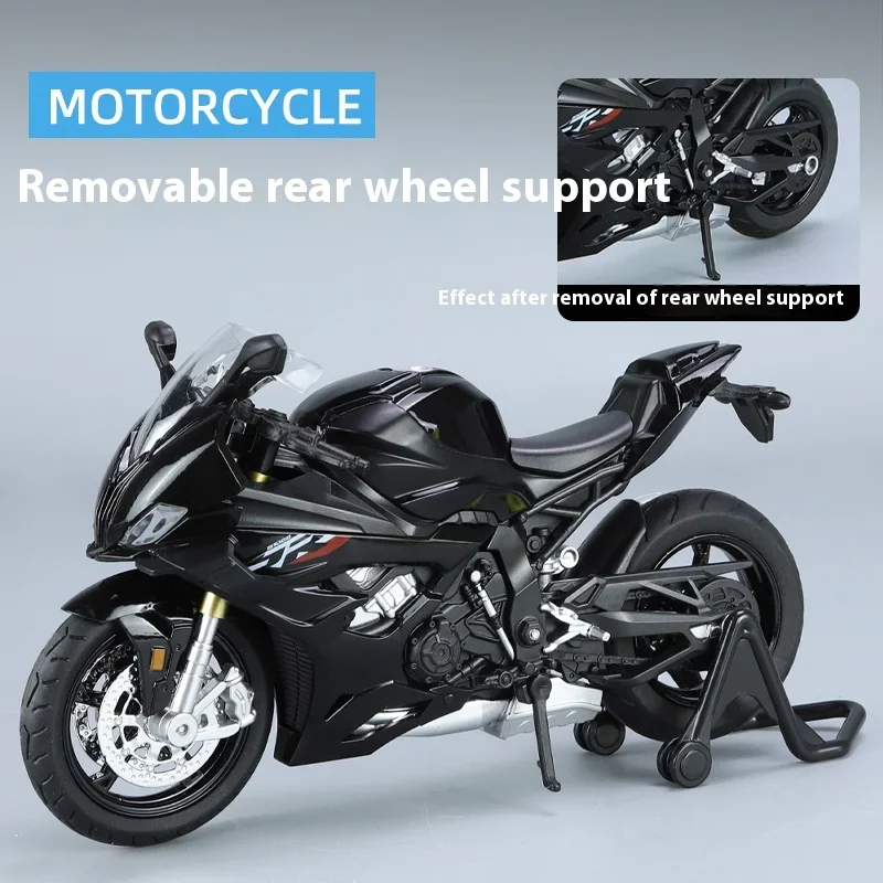 Modelo de motocicleta de aleación fundida a presión BMW RRS1000, 1:12, colección de pasatiempos, simulación de carreras, Super Sport, miniatura,