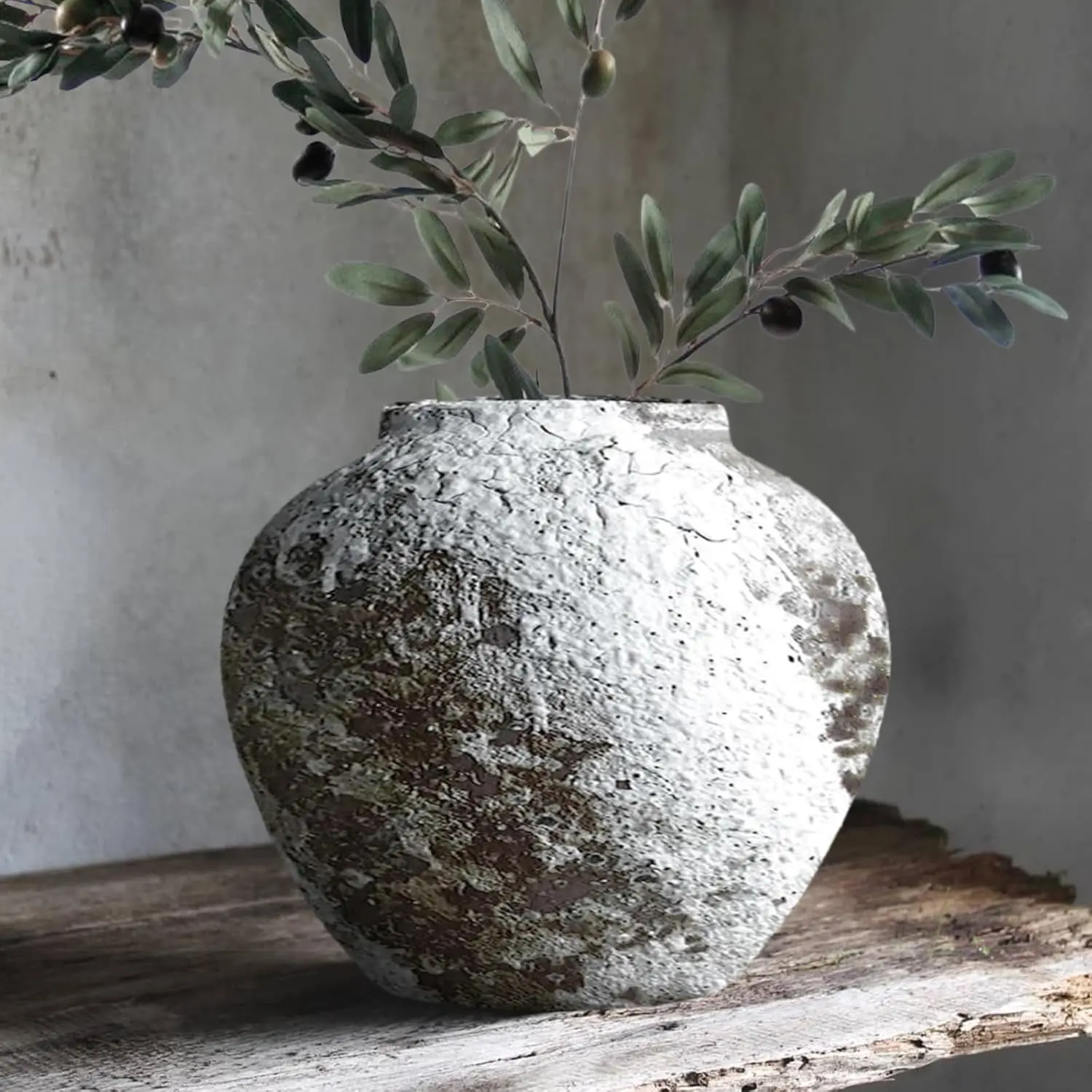 

Большая напольная ваза из терракота, деревенская керамическая цветочная керамика, декор фермерского дома для гостиной, спальни, центральная часть стола