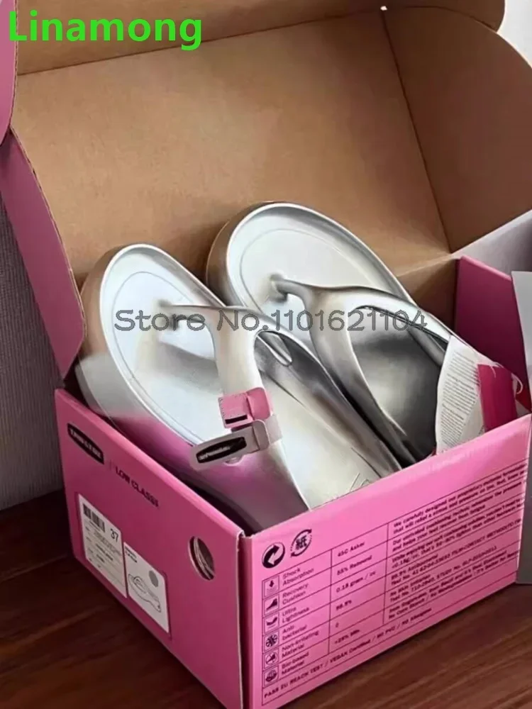 

Thick Sole Flip Flops Slippers For Female Women 2024 New Round Toe Comfortable Solid Design Summer Casual Outside Beach Shoes