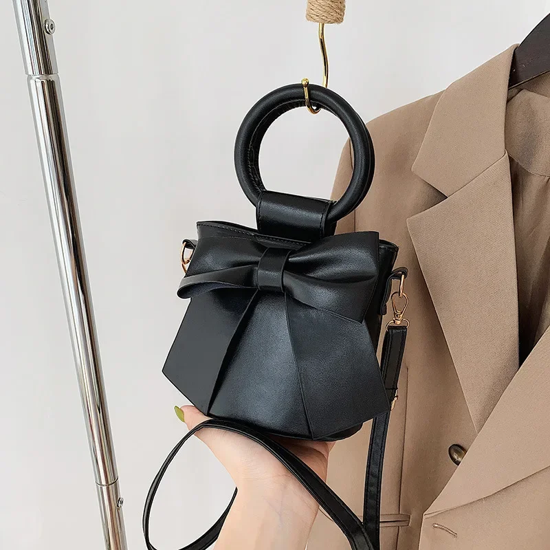 Retro bow bag women's fashion casual portable small square bag