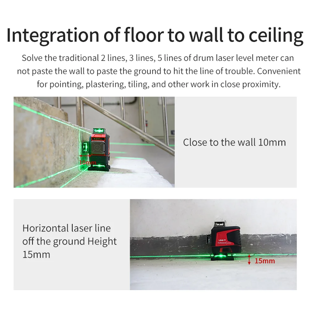 Un-t 4D 16 Lines Laser Level 3° Self-leveling LM576LD-e USB Rechargeable Lithium Battery Leveling Tool And Horizontal Tilt Lines