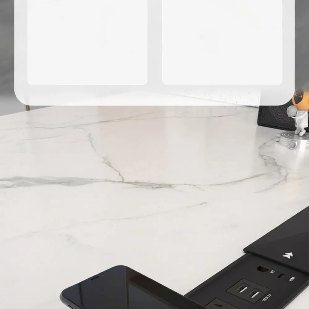 Embedded Tabletop Socket Sliding Power Strip Office Conference Table Hidden Charging Hub Wireless Data Connector