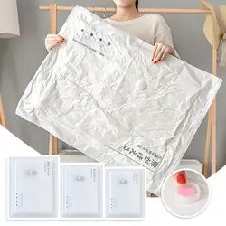 Reusable Vacuum Bag And Pump Cover For Clothes Storing Large Plastic Compression Empty Bag Travel Accessories Storage Conta F0L9