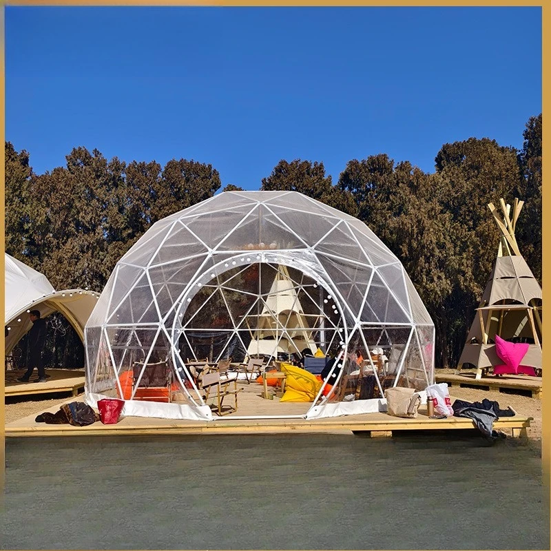 

Outdoor single-layer round tent transparent spherical star tent room Internet celebrity bubble house thickened spherical
