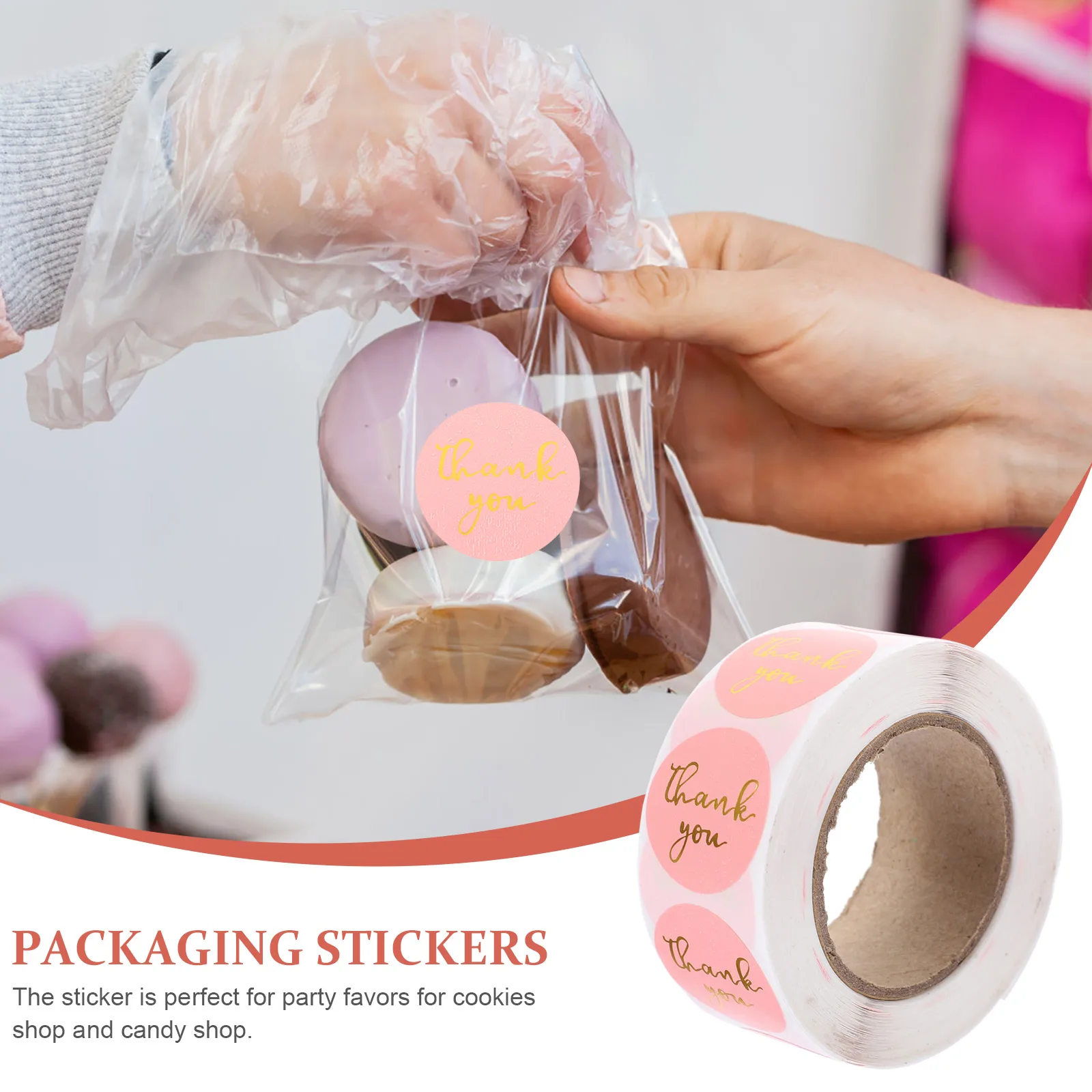 

3 Rolls Hot Stamping Sticker Thank You Sealing Stickers Label Christmas Gift Tag Bag Envelope Decal Embossed Packaging