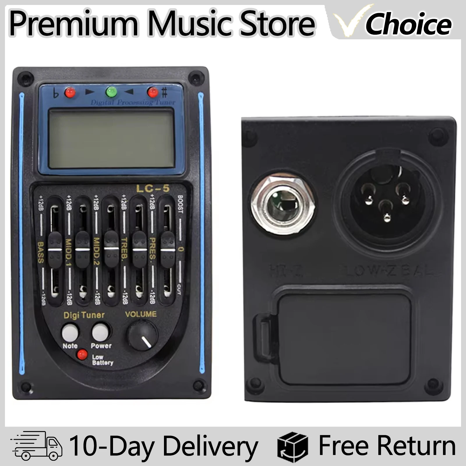 4/5 Band Classical Acoustic Guitar Pickup EQ Equalizer Preamp Musical Instrument Accessories With Volume Mid Treble Bass Control
