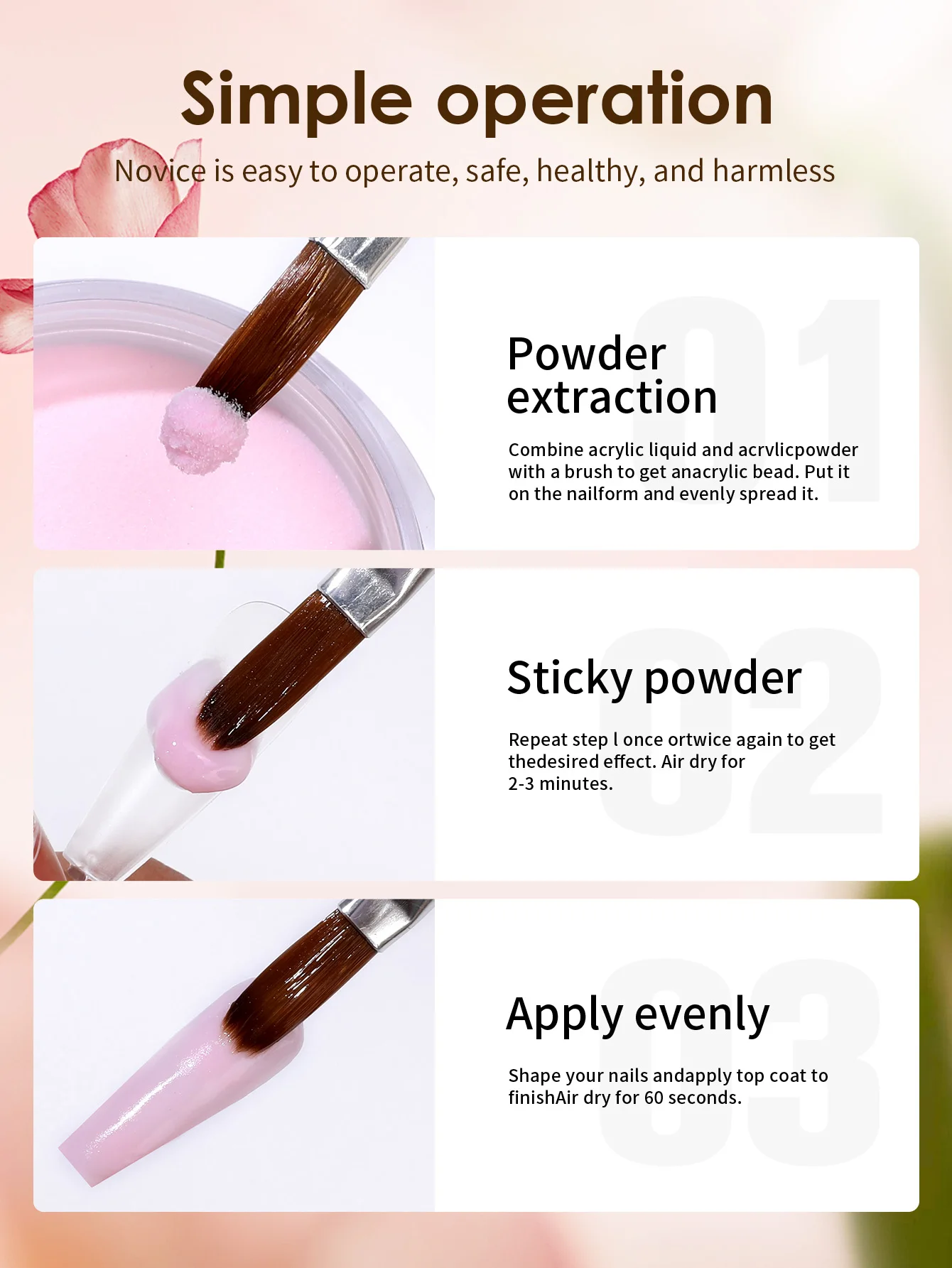 Polvere per unghie acrilica da 36 colori (barra da 10 g/0,35 once) Kit professionale per unghie fai da te in polimero Kit di estensione per manicure francese