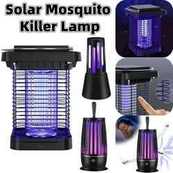 Solar Mosquito Zapper Lamp IP65 Waterproof Portable Mosquito Killer Insect Fly Trap Blue Purple Light for Indoor Outdoor Camping