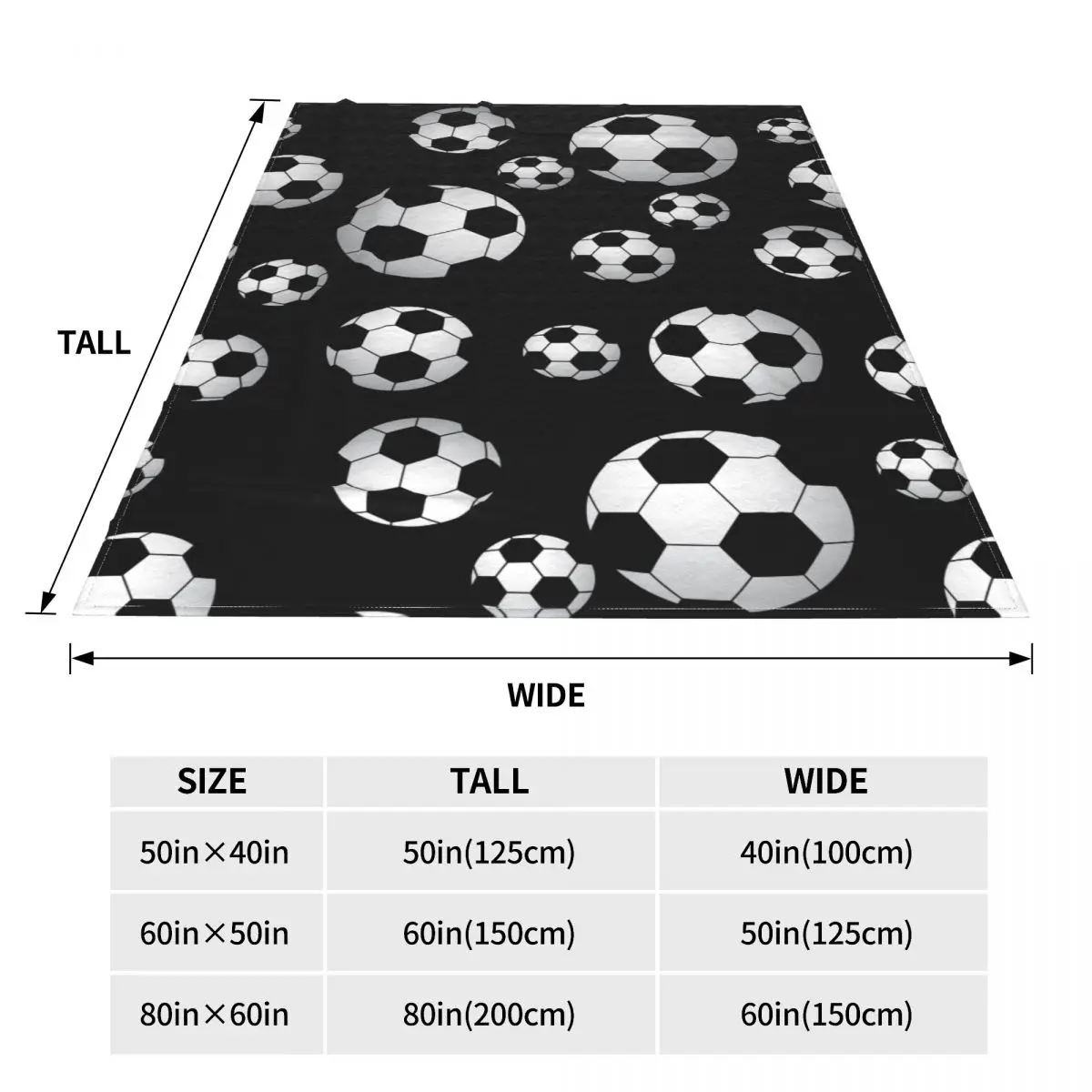 Soccer Pattern Knitted Blanket Football Balls Sports Flannel Throw Blankets Home Couch Personalised Ultra-Soft Warm Bedsprea