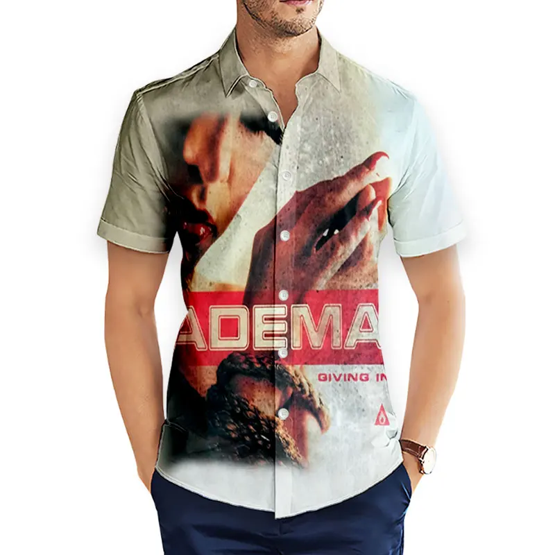 

Adema Rock 3D Printed Fashion Casual Shirts Men's /Women's Short Sleeves Loose Breathable Hawaii Shirts