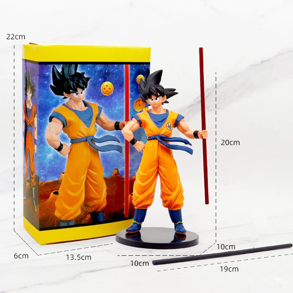 Figura de Anime Dragon Ball Son Goku Super Saiyan de 22 cm, Modelo de Figura de Acción Goku DBZ, Regalos Coleccionables para Niños