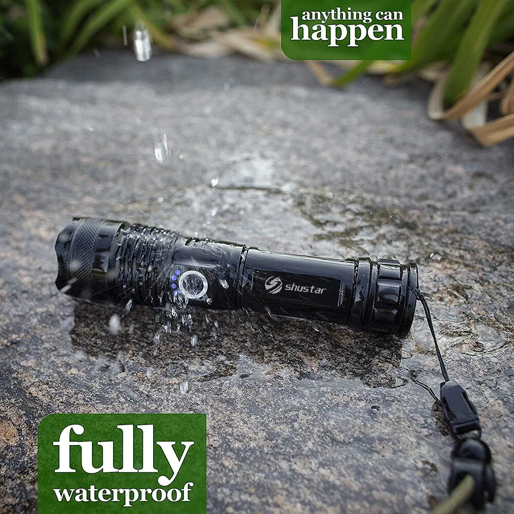 High Power LED Flashlight Camping Torch With 4 Core P50 Lamp Bead Zoomable 5 Lighting Modes Use of High Strength Aluminum Alloy