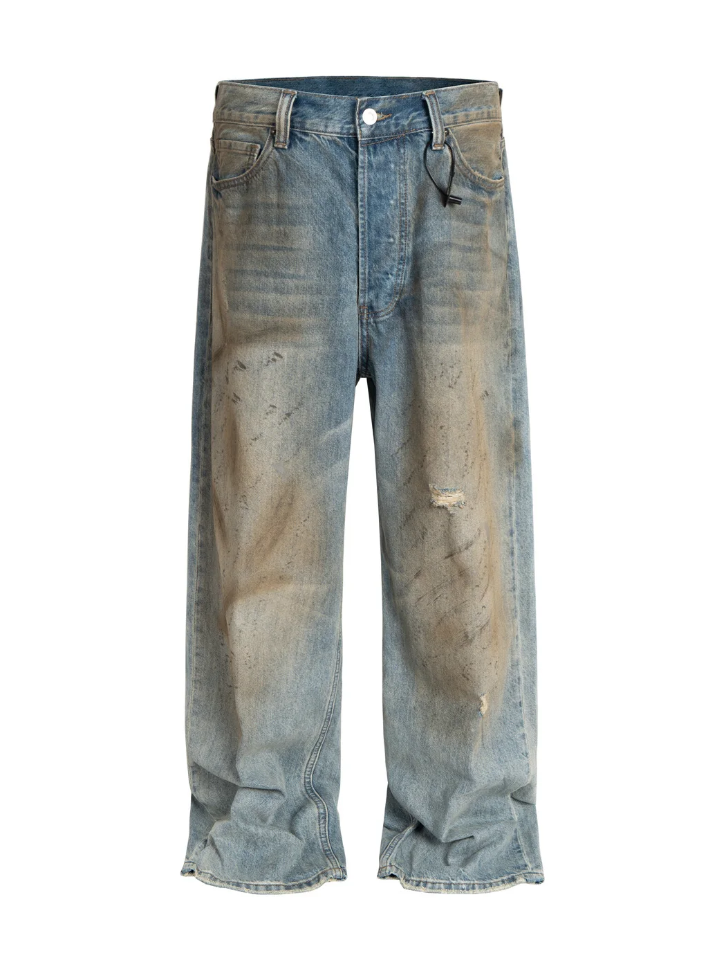 

Retro 98 Sle Worn-In Distred Wide Leg Loose Fit Men's Jeans High Waist Denim Casual Vintage Sle Youth ular Jeans