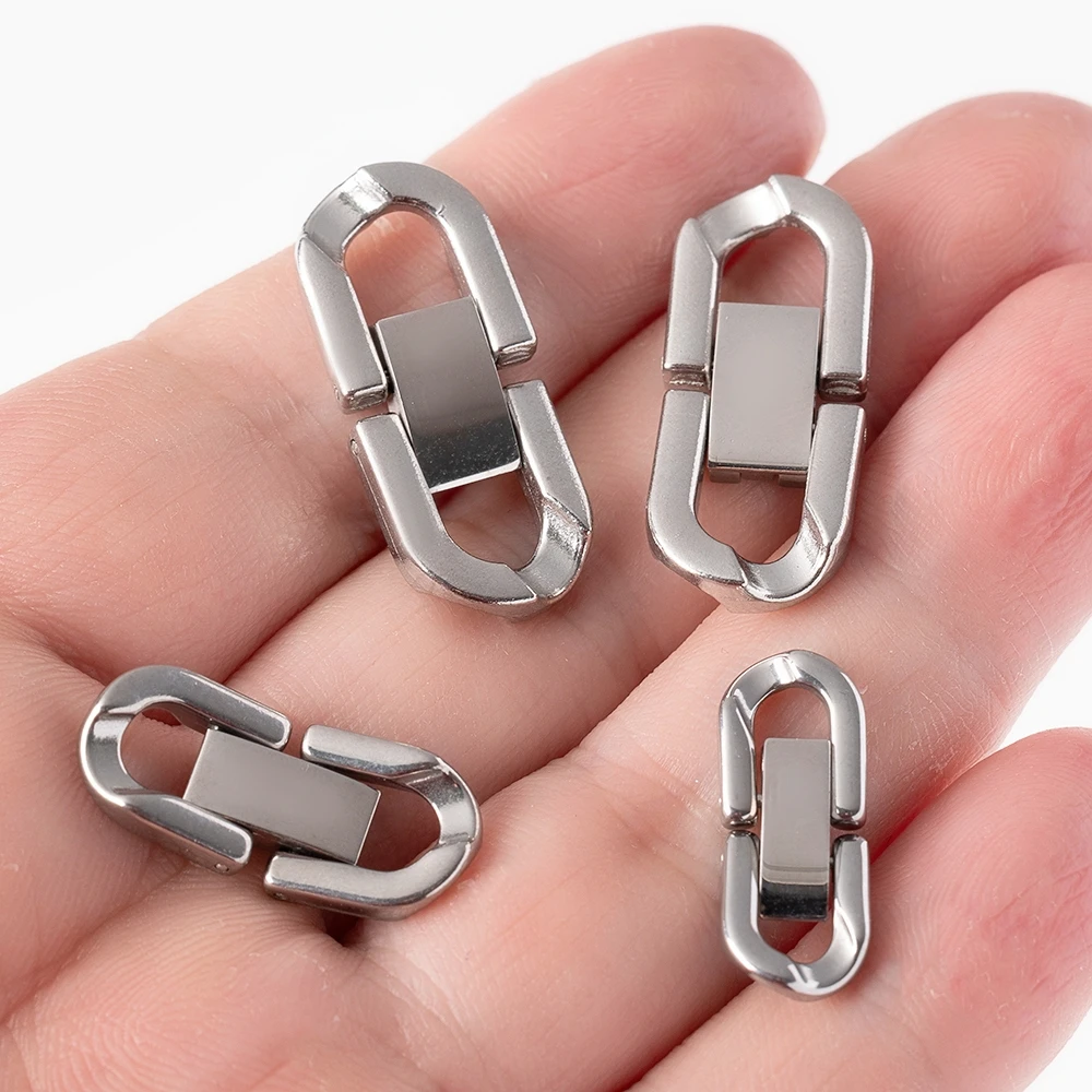 4Pcs Mix Size Stainless Steel Fold Over Clasp Necklace Bracelet Extenders Foldover Extension Clasp Set for Jewelry Making