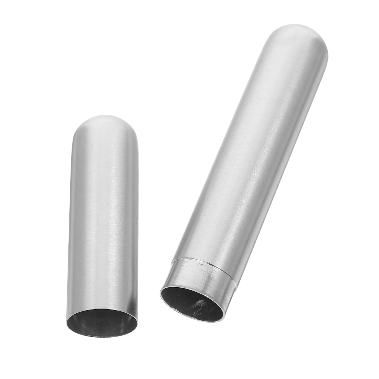 

Stainless Airtight Single Cigar Holder Travel Tube Moisture Keeper Cigar Storage Container Portable Humidor