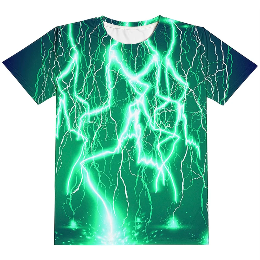 T-Shirts für Kinder, 3D-Druck, Flamme, Blitz, lässig, für Jungen und Mädchen, Tops, Sommer, Rundhalsausschnitt, kurze Ärmel, 2025, Kinderkleidung – Detail 10