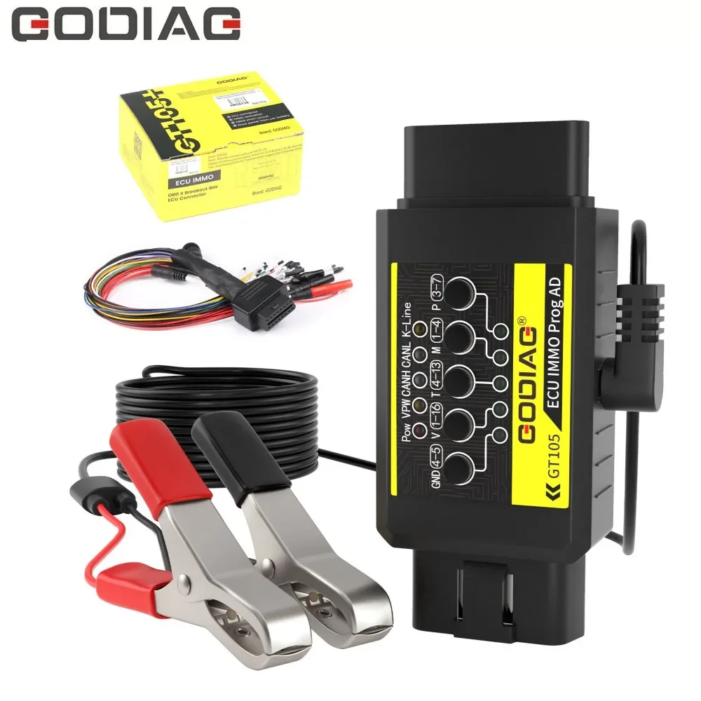 GODIAG GT105 ECU IMMO Prog AD OBD II Break Out Box ECU Connector + Full Protocol OBD2 Jumper