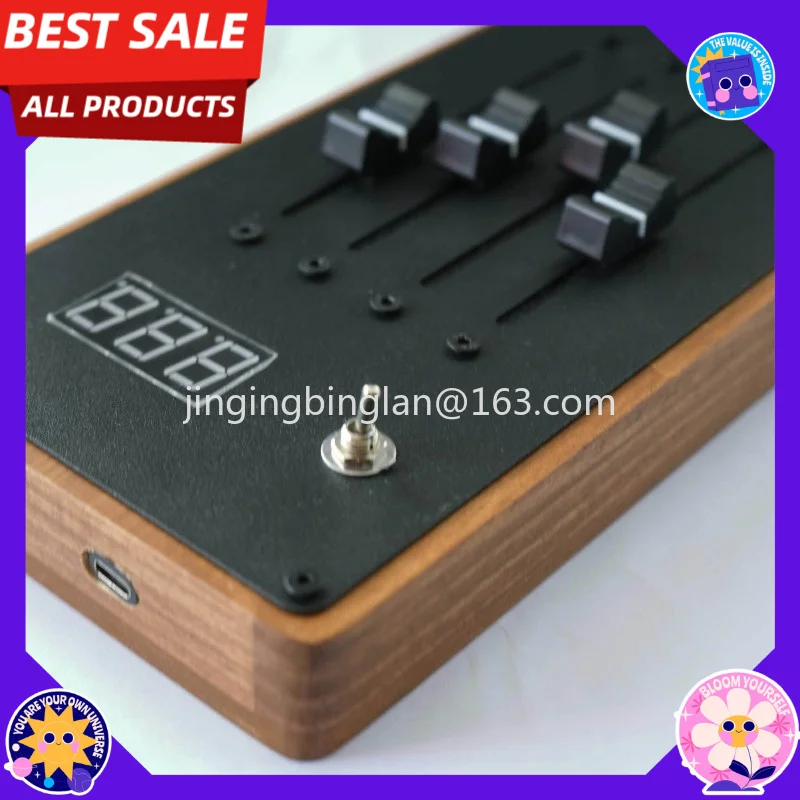 Wood stainless steel MIDI controller - 10cm long fader