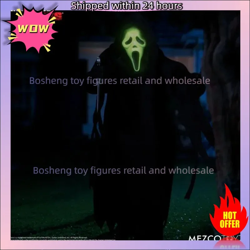 Original MEZCO TOYZ Ghost Face Lives Ghost Face In Stock Anime Action Collection Figures Model Toys