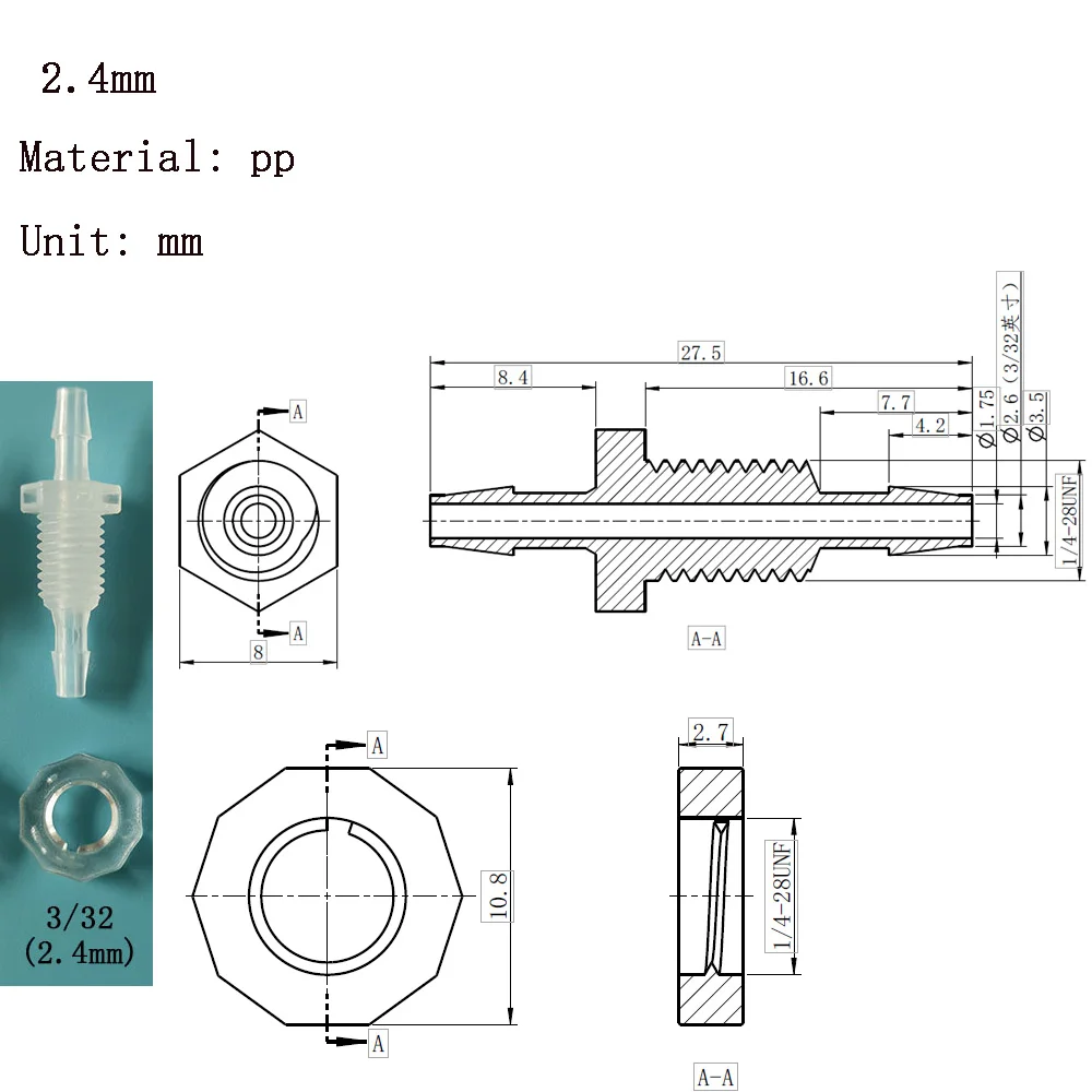 Adapter PP Plastic Air Valve Pipe Dispensing Subpackaging Trainer Barrel Fitting Silica Gel Tube Connector Pagoda Head