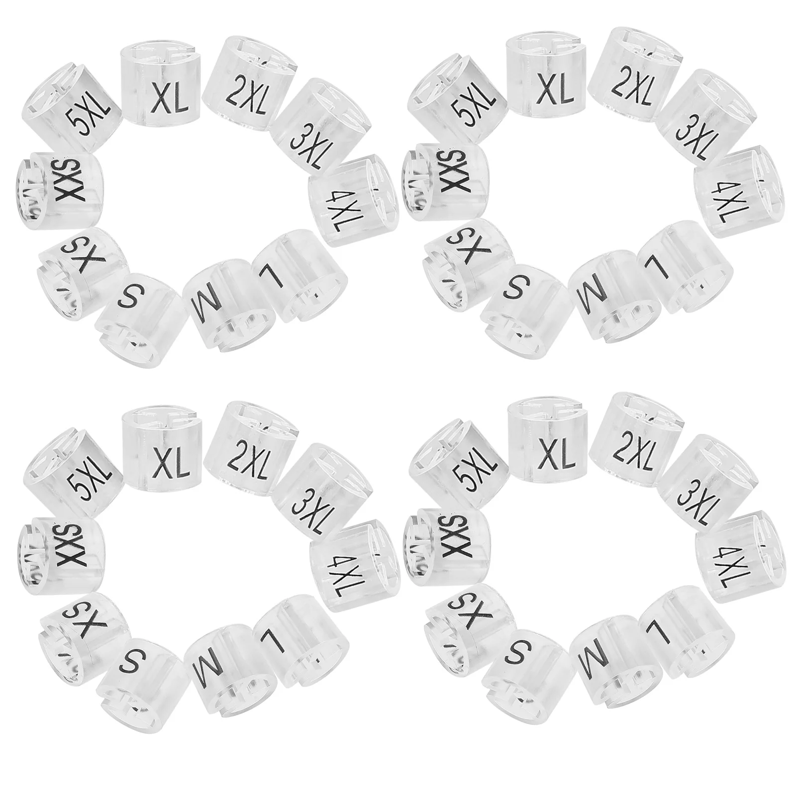 

200Pcs Hanger Size Tags Plastic Markers Easy Organize Clothes Size Labels for Clothing Racks Garment Accessories