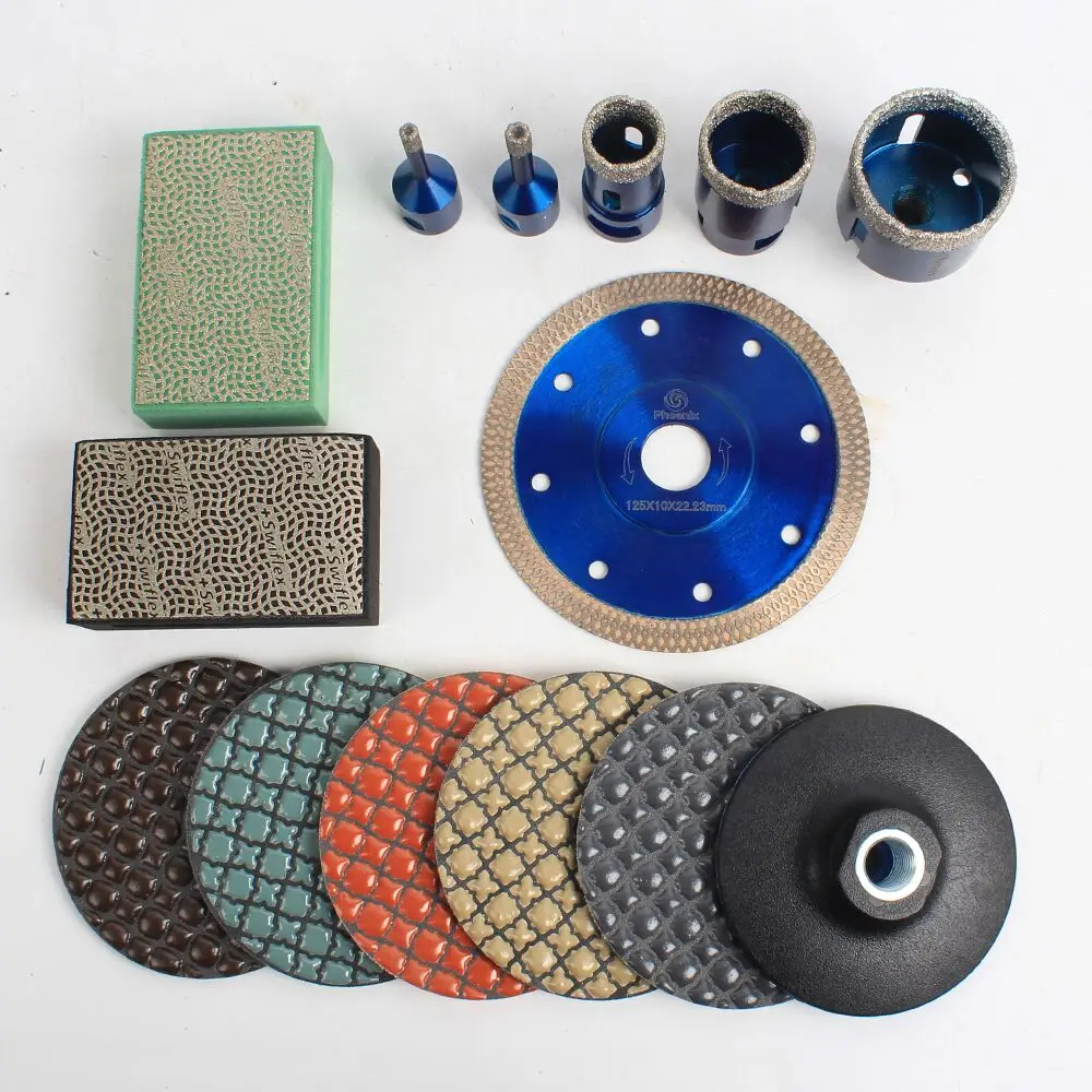 Raizi السيراميك بلاط البورسلين الماس مثقاب الخشب كيت كيف رأى مجموعات مع قطع طحن تلميع القرص ومنصات تلميع اليد
