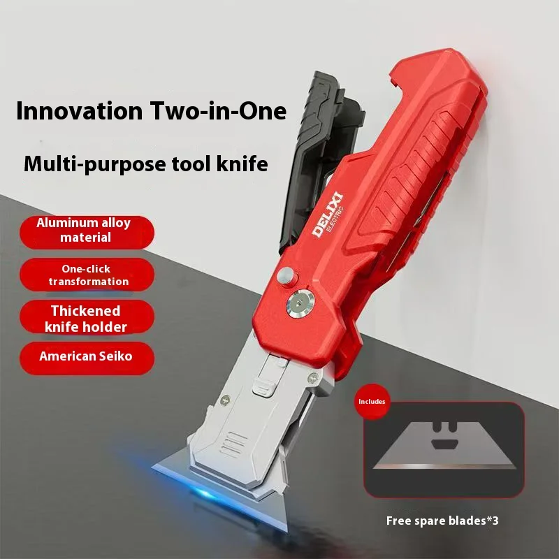 Łopatka użytkowa Składana, dwufunkcyjna ściągacz izolacji z kabli Wytrzymały, zagęszczony ściągacz izolacji z drutu Przenośny ręczny nóż uniwersalny