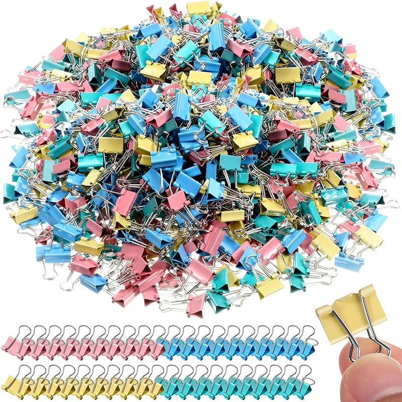 

50PCS Small Binder Clips 15mm Metal Paper Clips Colorful Paperwork Clip For Office Teacher Gifts Kitchen Supplies Storage Clip