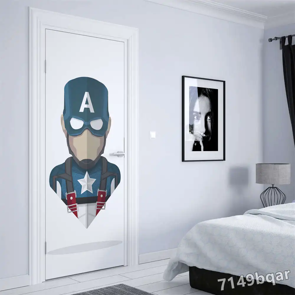 Disney Marvel Super hero spiderman Nordic Wall art Door sticker Wall decor poster Wall Sticker Door decoration Home Decoration