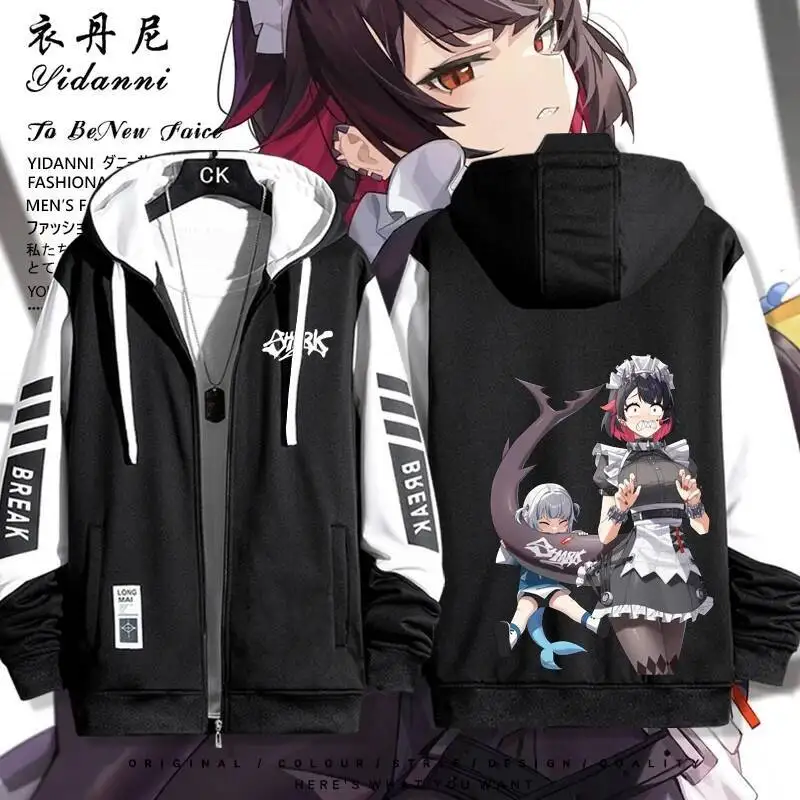 

2025 Zenless Zone Zero Ellen Joe Shark Girl Costum Long Sleeve Print Jacket Zipper Hoodie Women Men Fashion Hooded Costumes Gift