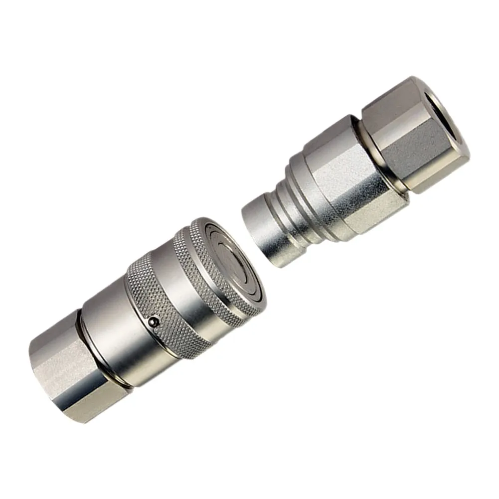 Flat Face Hydraulic Quick Coupler with NPT Thread Options for Integration into Agricultural Construction and Mining Equipment