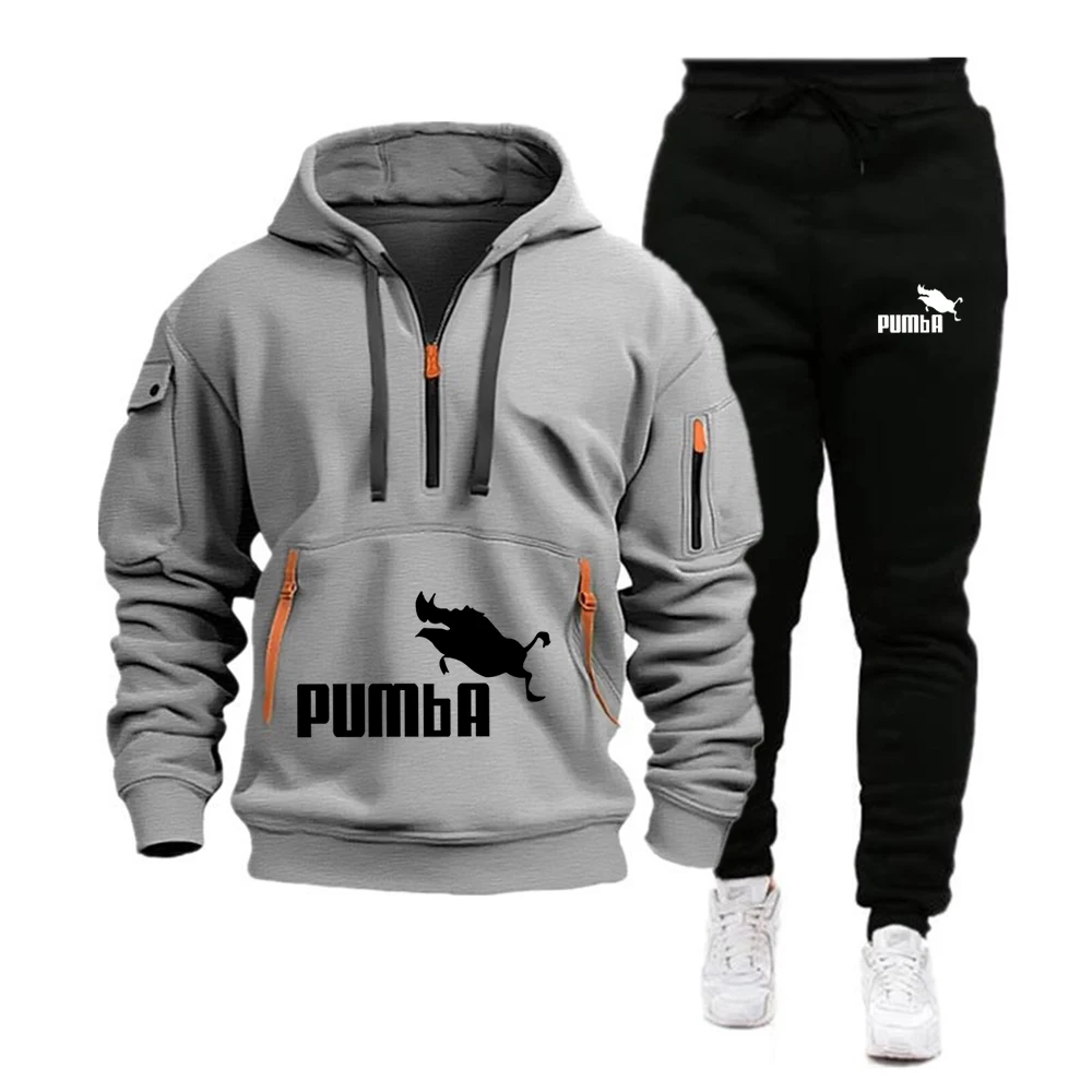 2024 Fall Winter Pumba Men\'s Tracksuit Hoodie Pants 2Pcs Sets Suit Leisure Sweatshirts Sweatpants Fashion Trends Brand Clothing