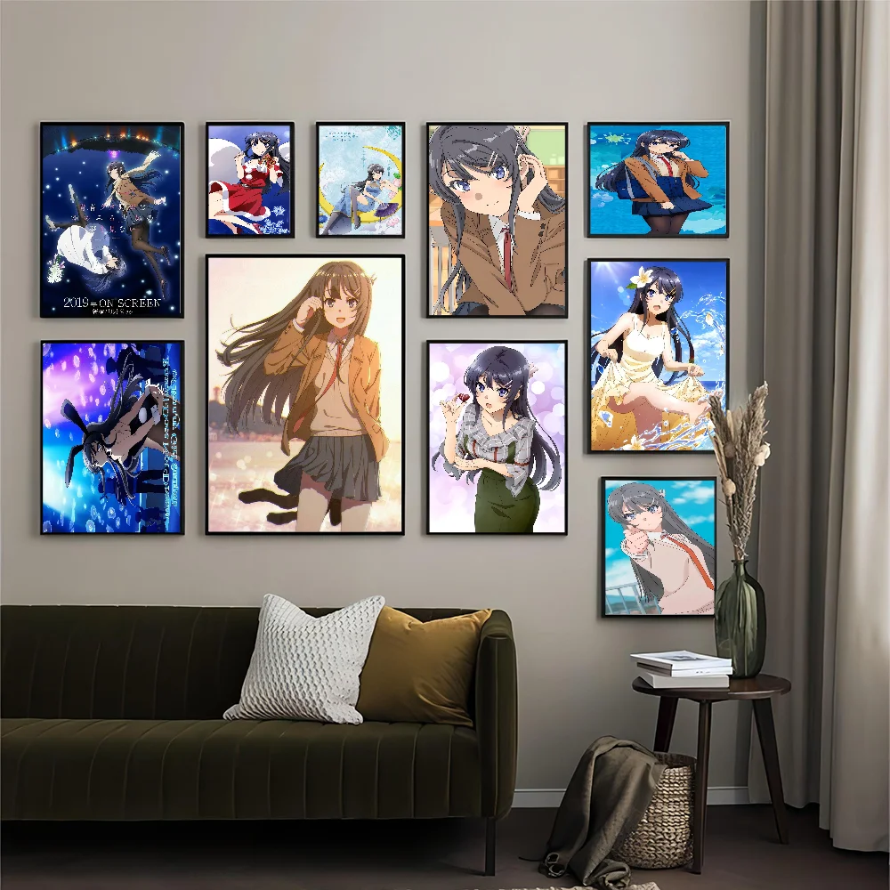 Rascal Does Not Dream Of Bunny Girl S-Senpai DIY Sticky Poster Whitepaper Prints Posters Artwork Vintage Decorative Painting