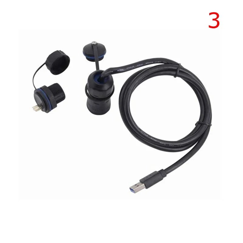 USB 3.0 방수 항공 플러그 소켓 A 암 M20 패널 마운트-10Pin PHD 2.0 2x5Pin IP68 방수 케이블 커넥터