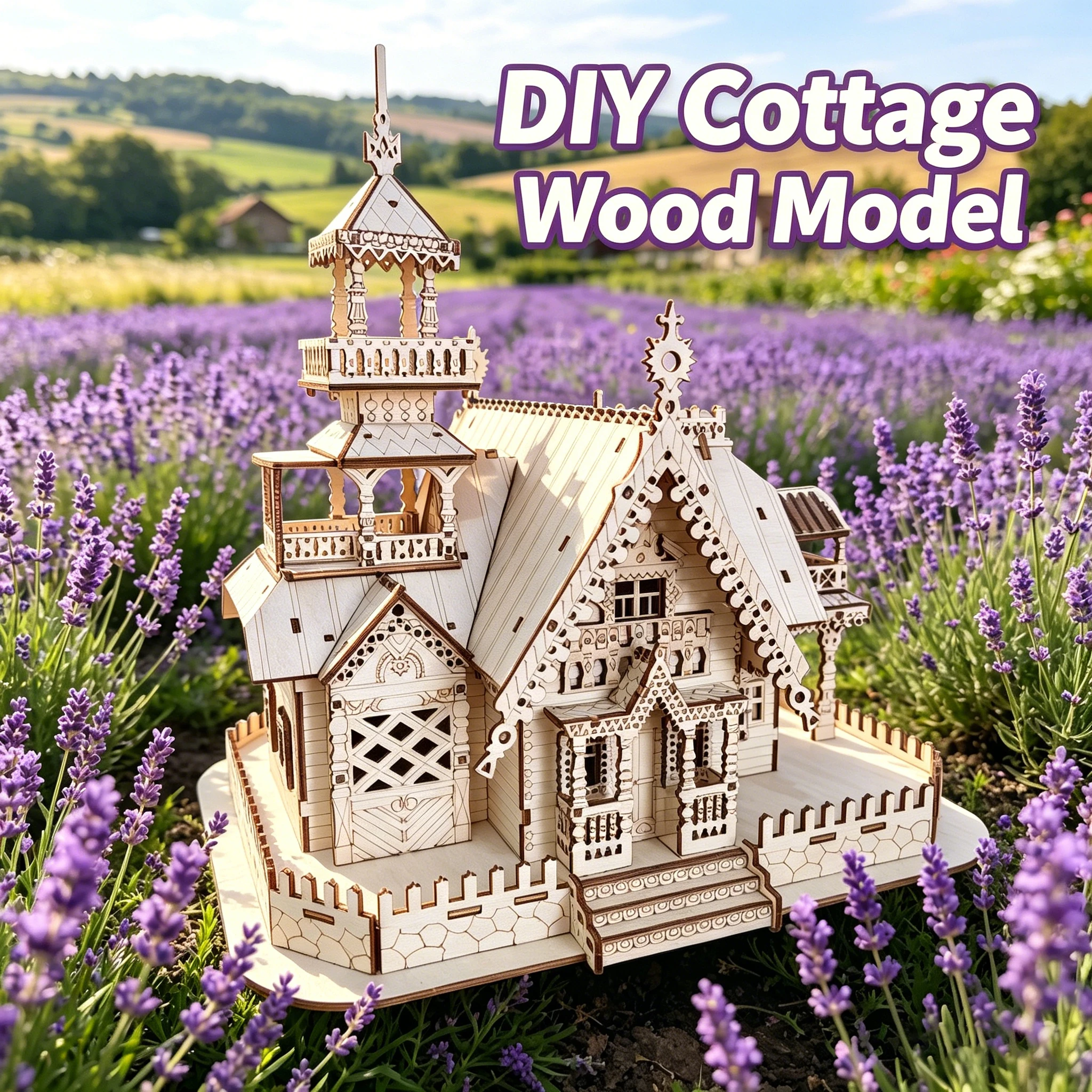 European Fairy Tale Cottage DIY Wooden 3D Puzzle Model