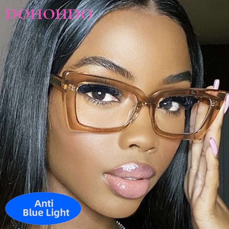 

Big Frame Vintage Square Cat Eye Glasses Women Luxury Brand Designer Computer Games Anti-Blue Light Eyewear Unisex Lentes Очк