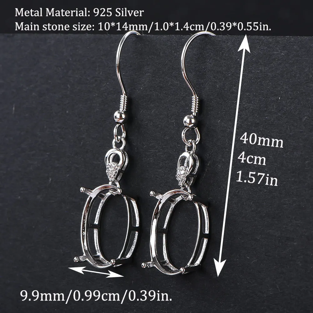 10*14mm ovale Ohrring einstellung einfache und elegante Ohrring basis s925 Silber Material Damen DIY Schmuck Ohrring Zubehör